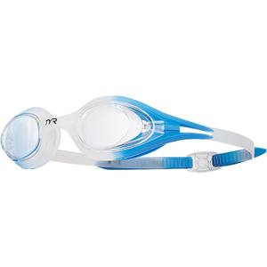 TYR Mens and Women's Hydra Flare Swim Goggles Watertight with UV Protection and Speed Adjustment (Clear/Blue)