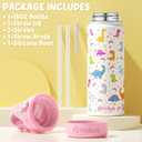Fimibuke Kids Insulated Water Bottle, 18oz BPA FREE 18/8 Stainless Steel Kids Cup with Straw Travel Tumbler Double Wall Vacuum Leak Proof Toddler Water Bottle for School Boys Girls(1 Pack, Unicorn)