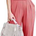 PRIMODA Women's Tube Top Strapless Off Shoulder Loose Wide Leg Jumpsuit Romper With Pockets (Large, Hot Pink)