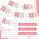 SmoothNovelty 139 Pcs Felt DIY Custom Banner Kit Include 104 Letters 18 Swallowtail Flags 15 Pennants 2 Pcs Pom Pom Garland Tassel Pompom Decoration for Home Baby Shower Birthday(Baby Pink)
