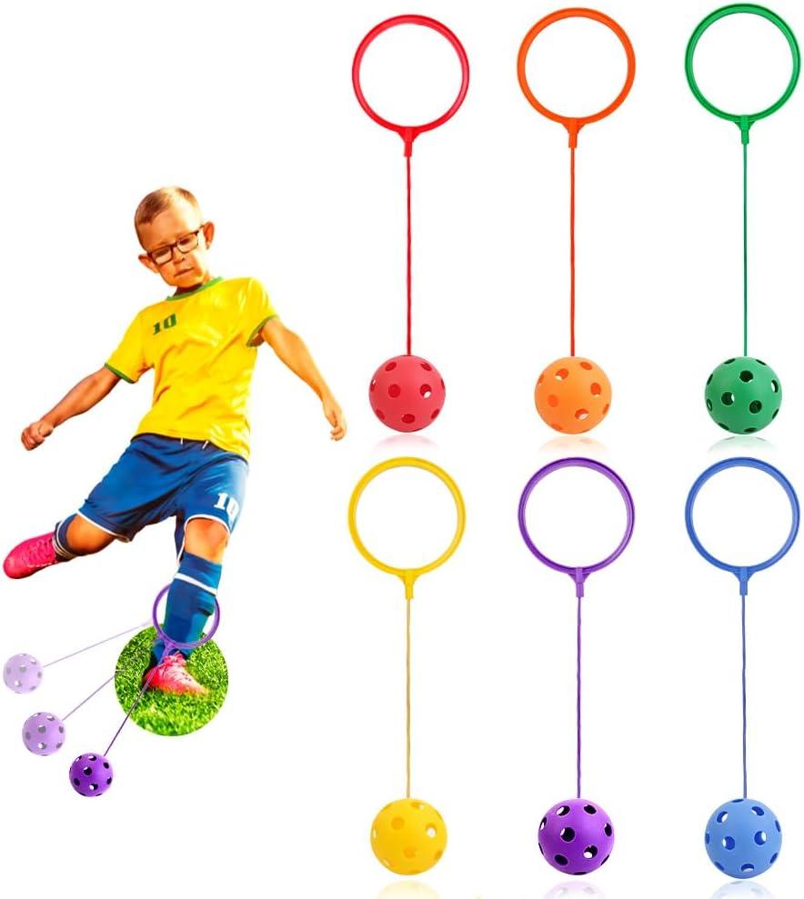 Skip Balls, 6 Colors, 5.91 Inch Diameter Ankle Toys Jump Ankle Ropes Skip and Jump Toys Sports Swing Balls for Girls Boys Gym Class Home Playground Exercising Body Fat Burning
