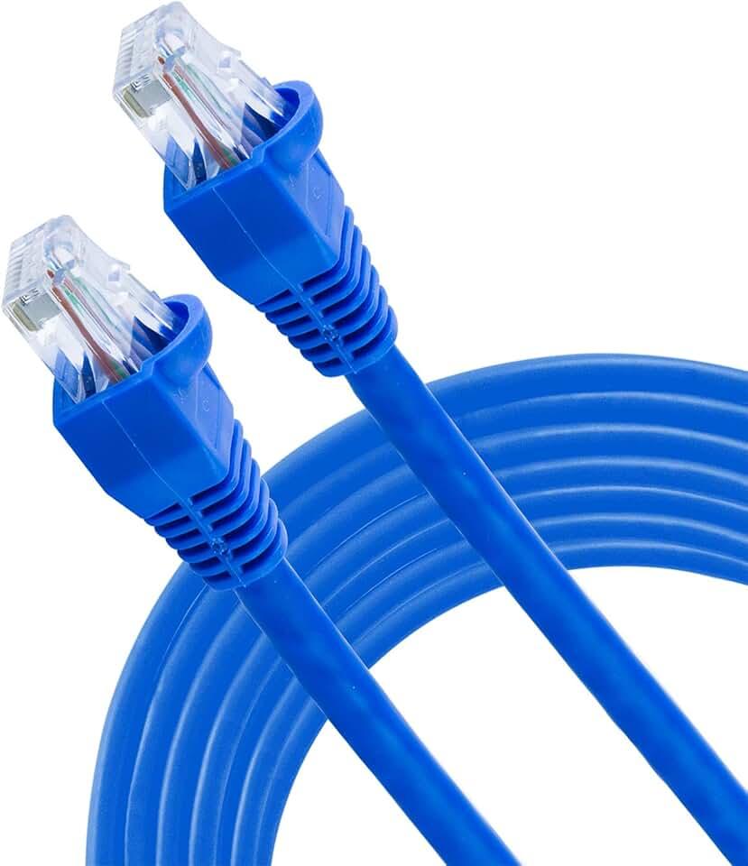 GE Cat6 Ethernet Cable, 7ft Ethernet Cable, Up to 1Gbps, Rated 250 Mhz, UTP, for High Speed Internet Devices, Streaming Devices, Routers, RJ45 Connectors, for Home or Office, Blue, 33757
