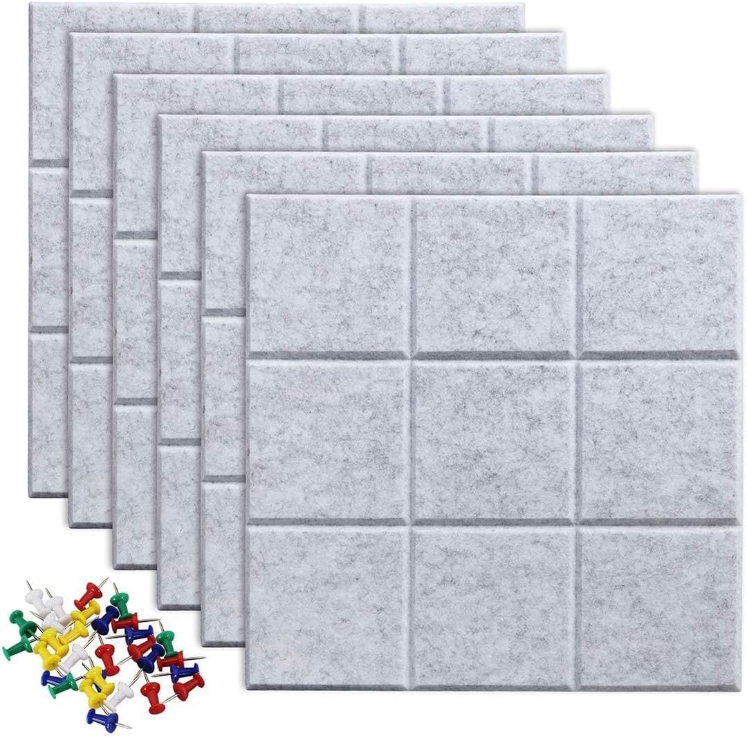 Large Cork Board Felt Board Tiles for Walls with 30 Push Pins, 11.8"x11.8" Pack of 12 Pin Board Notice Boards for Home Office Kitchen, Bulletin Board Wall Tiles for Photos Memos (Light Gray) Large Cork Board Felt Board Tiles for Walls with 30 Push Pins, 11.8"x11.8" Pack of 12 Pin Board Notice Boards for Home Office Kitchen, Bulletin Board Wall Tiles for Photos Memos (Light Gray)