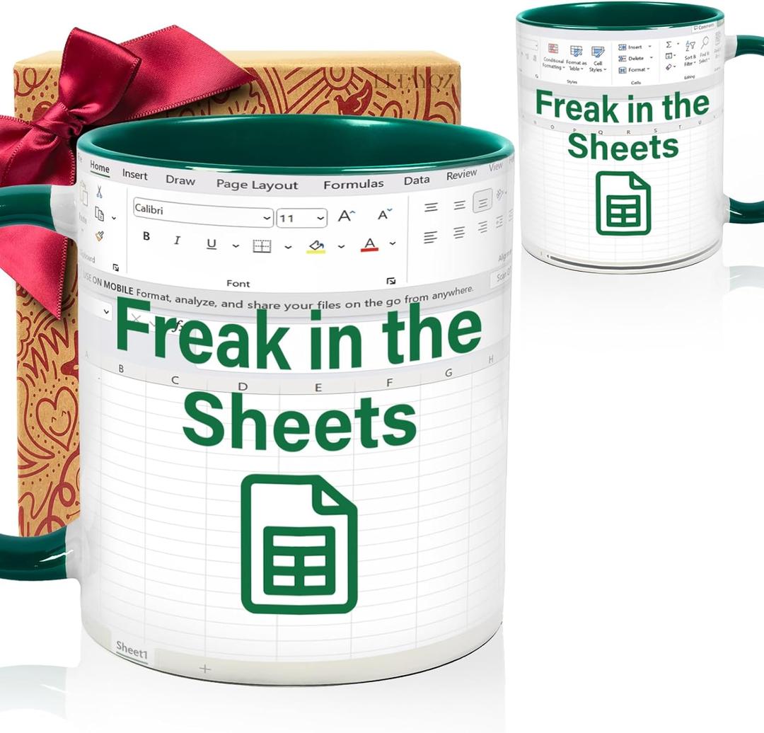 Funny Excel Coffee Mug Gift for Accountant, Freak In The Sheets mug, Unique Spreadsheet Office Mugs for Accounting Boss Finance Banker CFO CPA Novelty Birthday Christmas mugs gifts for Coworkers-48
