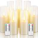 Homemory Ivory Flameless LED Candles with Remote Control & Timer, Battery Operated, Modern Design, Set of 7 for Home Decor, Wedding, or Events (White)