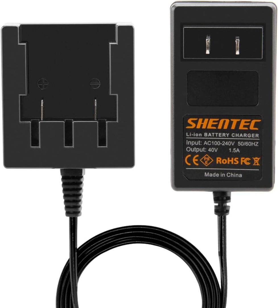 Shentec 40V Li-ion Charger 29482 Compatible with GreenWorks 29462 29472 Slide-in Style Battery for GreenWorks 40V G-MAX Tools 29252 20202 22262 (Not for Ni-MH/Ni-Cd Battery)