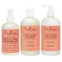 SheaMoisture Moisturize and Define Shampoo, Conditioner, and Curl and Shine Mist for Curly Hair Care Coconut and Hibiscus with Shea Butter and Coconut Oil
