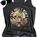 Graphic Tees for Women Summer Tank Tops Vacation Outfits for Women Country Concert Tops Summer Racer Back Tank Tops (Gray, L)