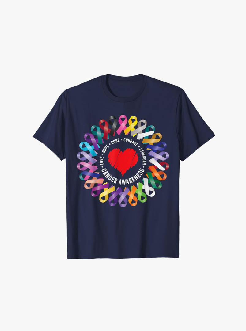 All Cancer Matters Awareness Fight Cancer Ribbon Support T-Shirt
 XL, Black