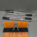 18.5" Push Broom Outdoor Heavy Duty Stiff Bristle Shop Broom with 57" Stainless Steel Long Handle Foldable Head for Corner Floor Cleaning Garage Patio Deck Concrete Indoor and Outdoor Broom