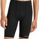 DEVOROPA Boys Swim Jammers Youth Competitive Swim Team Trunks Racing Swimsuit Athletic Swimming Shorts Regular Fit (Black, L)