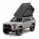 Sanhima Rooftop Tent Hard Shell - Hotham Lite Overland Aluminium Roof Top Tent 4.56" Slimline, w/Tri-Color LED Strip Light & 1.97 Thick Mattress, for Car SUV Truck Camping, 2-3 People (Gray)