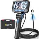 Two-Way 210Articulating Borescope - JESERAL 5" HD 1080P Inspection Camera Screen with Light, Endoscope with 8.5mm Len IP67 Waterproof Probe, 3X Zoom Bore Scope with Semi-Rigid 5FT Cable for Mechanic