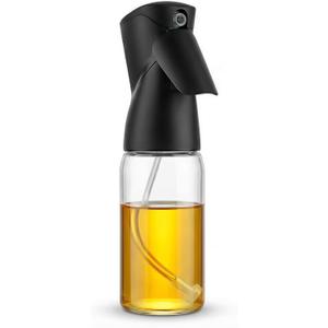 8.5oz Glass Oil Sprayer for Cooking - 1 Pack Refillable Olive Mister for Air Fryer Grilling Kitchen Gadget Black