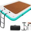 WUHUWOO Inflatable Floating Dock 10 * 6FT Inflatable Platform for Lake Sea Swimming Pool Water Boat Raft Island Floats with Storage Bag