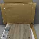 Furinno SIMPLISTIC Side Table Set of 2, 2-Tier Square Modern End Table, Nightstand, Night Stand, Bedside Table, Toolless Assembly, for Living Room, Bedroom, French Oak (2-Pack, Plastic Pole)