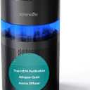 SereneLife Portable Air Purifier - Small Air Purifier with Aroma Box & Ambient Light, High Filtration Efficiency, 2-Speed, Timer & Sleep Mode, Filter Change Reminder, 6 x 6 x 12 in. (Black)