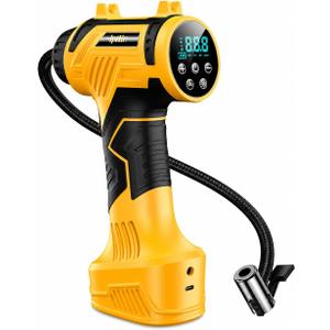 Tire Inflator Portable Air Compressor Built in - Corded/Cordless Tire Inflator - & 12V DC, Faster Inflation Handheld Air Compressor, 160PSI Air Pump for Car, SUV, Moto