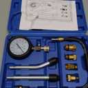 8PCS Compression Tester Kit | Petrol Gas Engine 0-300 PSI, Automotive Engine Testing Tool with Adapters, Cylinder Pressure Gauge for Car, Truck, Motorcycle, Blue Case