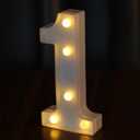 IFDGCTK Light Up Numbers, Led Letter Lights 10 Number, Decorative Lighted Letters, Battery Powered Led Marquee Numbers for Party, Bar, Night Light, Home Decor(Number 1)
