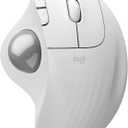 Logitech Ergo M575S Wireless Trackball Mouse, Wireless Ergonomic Mouse with Bluetooth and Encrypted Dongle, Comfortable Thumb Control, Precise and Smooth Tracking, for PC/Mac - Off- White Silver Ball