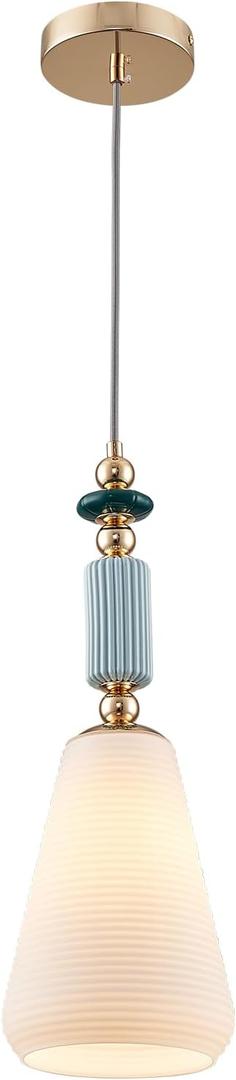 Pendant Light Fixture Modern Pendant Lighting Hanging Lamp Milk White Glass Fixtures for Kitchen Island Dining Room Bedroom (6.69inch)