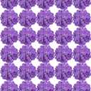 FagusHome Silk Hydrangea Heads 30 Pcs Artificial Flowers Only Heads No Stems Fake Hydrangea Flowers for Home Wedding Decor No Stems (Purple)