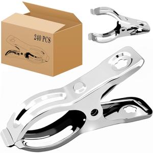 BESTEEL Upgraded 240 PCS Garden Clips, Greenhouse Clamps 100% Stainless Steel Heavy Duty Greenhuose Clips for Netting - Strong Grip to Hold Down Shade Cloth or Plant Cover on Garden Greenhouse Hoops