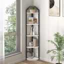 Fun Memories 5 Tier Corner Shelf, 70 Corner Shelf Stand, Corner Bookshelf Plant Stand, Storage Shelf for Bathroom, Living Room, Kitchen,Home Office, White