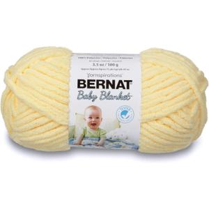 Bernat Baby Blanket Yarn, 3.5 oz, Gauge 6 Super Bulky, Baby Yellow (216 Foot (Pack of 1))