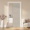 AJAZZ 100% Blackout Magnetic Door Curtain Accordion Doors Interior Folding Closet Door Curtain Invisible Applicable Bedroom Room Living Room Doorway (Cream White 42" W x 78" L) 1 Panel