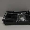 GSlife Sink Caddy Kitchen Sink Organizer - All-in-One Storage Sink Caddy with Towel Holder, Rustproof Sponge Holder with Hooks for Brush, Gloves, Dish Cloth Hanger, Kitchen Caddy with Drip Tray, Black