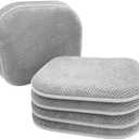 PAGGED Silver Grey Foam Seat Cushions Kitchen Chairs Pads for Dining Chairs 6 Pack Non Slip Patio Seat Cushions Washable U Shaped Soft Thick Large Metal Wooden Chair Cushions, 17" x 15"