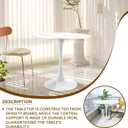 Round White Dining Table Modern Kitchen Table with Pedestal Base in Tulip Design, Mid-Century Leisure Table for 2 to 4 Personfor Kitchen, LivingRoom, Restaurant, Office, Cafe 31.49 inches