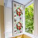 Christmas Window Stickers for Glass Rainbow Privacy Film Stained Stickers Santa Claus Window Film Christmas Balls Design Windows Decals for Home Party Supplies Glass Display Decor 17x 39.3 Inch (Style 14)
