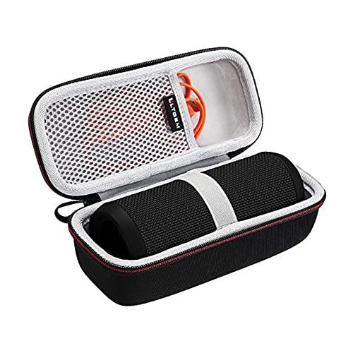 LTGEM Speaker Case Compatible with JBL Flip 4/3/Grip Waterproof Portable Bluetooth Speaker, Office Travel Carrying Storage Bag - Black+Gray(Case Only)