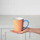 Ceramic Coffee Mugs Set - 16 Oz Large Porcelain Tea Cups with Handle for Men Women Cappuccino Latte Cocoa - Microwave Dishwasher Safe - Christmas Housewarming Gift - Set of 6 - Assorted Colors