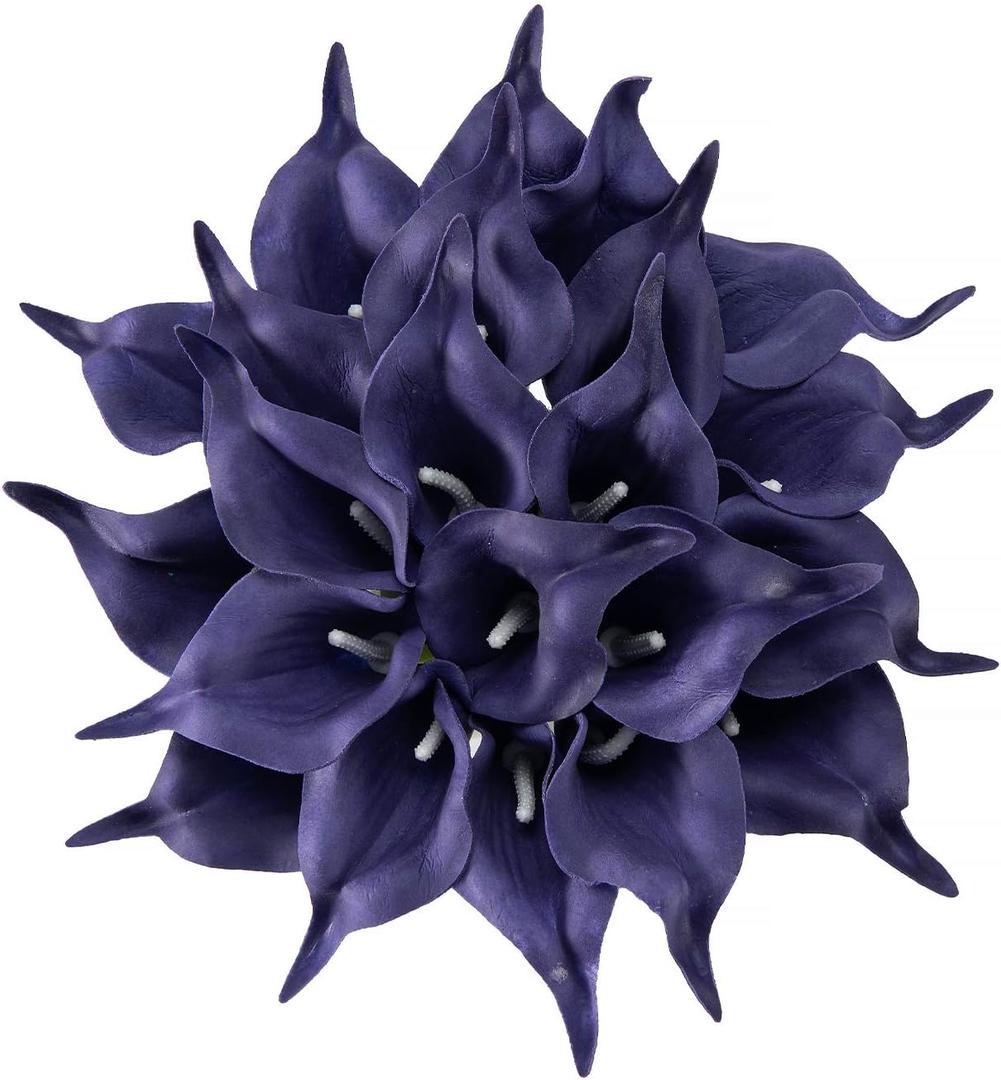 22pcs Purple Flowers Artificial Calla Lily Silk Flowers 13.4 Inch for Home Decor for Spring Flowers, Home Kitchen, Wedding Decorations, and centerpieces