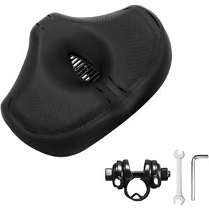 BUCKLOS New Noseless Bike Seat for Comfort Men&Women Extra Wide Bicycle Seat Cushion Oversized Comfortabele Foam Padded Bike Saddle for Peloton Exercise Bike Ebike Cruiser Bikes