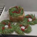 12 pack,Christmas Candle Rings Christmas Decorations Artificial Berries Pine Needles Candle Wreaths for Home Wedding Living Room Table Decoration, 3.5"×12"