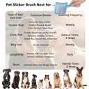 Gently Grooming Slicker Brush with Coated Tips for Long-Haired Dogs-Ergonomic Wooden Handle, Long Pins for Grooming Goldendoodles Poodles Blue