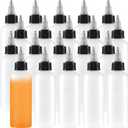 Uyuxxu 20 Pack 4oz Boston Squeeze Bottles,Clear Dispensing Bottles with Twist Top Cap,Plastic Squeeze Bottle for Crafts,Kitchen,Household