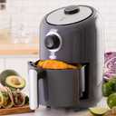 Dash Compact Air Fryer - Healthy Cooking with Auto Shut-Off Feature, Adjustable Temperature Control & Nonstick Fry Basket - Has AirCrisp Technology - 2 Quart - Cool Grey, 2qt