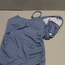 CRISONE Girl Swimsuit 2 Piece Ribbed Solid Color+Tropical Print Tankini Swimsuits Modest Swimwear Girl Bathing Suit for 9-16T (13-14 Years, Dark Blue)