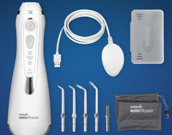 Waterpik Cordless Advanced 2.0 Water Flosser For Teeth, Gums, Braces, Dental Care With Travel Bag and 4 Tips, ADA Accepted, Rechargeable, Portable, and Waterproof, White WP580