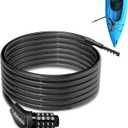 Long Cable Lock, Extra Long Straight Bike Lock (5ft to 25ft) with Resettable Combination, Kayak Locks, Unique Thin end Cable Locks Suitable Kayak, Scooter, Paddle Boards, Canoe, Jet Ski (10 Ft Long, 10 mm Thick)