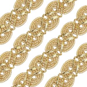 CRASPIRE 20 Yard 3/8 inch Gimp Braid Trim Polyester Gold Metallic Edge Woven S Wave Lace Ribbon Fabric Upholstery Hand DIY Crafts for Gift Cable Ties Sewing Curtain Slipcover Costume Accessories