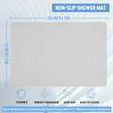 Hargiis Non-Slip Bathtub Mat, Anti Slip Shower Mat, Fast Drying Bathtub Mats, Foot Scrubber Mat, Anti Slip Mat for Tub, Floor, Bathroom, Kitchen, Home, Hotel (White 24"x16")