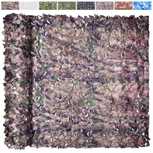 Yeacool Camo Netting Camouflage Netting Camo Blind Army Net Sunshade Mesh for Hunting Military Decorations Party Shooting (Camo Bionic Leaves, 16.4ftx4.9ft, 5m*1.5m)
