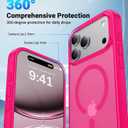 Magnetic for iPhone 17 Pro Max Case, [Anti-Slip] [Military-Grade Drop Protection] [Camera Protection] Skin-Friendly Slim Matte Shockproof Protective Case for iPhone 17 Pro Max, Hot Pink